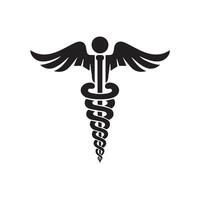 caduceo y personal de Hermes ilustración en negro y blanco vector