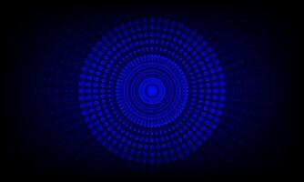 Circle of the binary number on the dark blue abstract technical background. vector