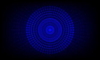 Circle of the binary number on the dark blue abstract technical background. vector