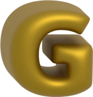 G metallic inflate balloon style alphabet png