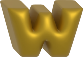 w métallique gonfler ballon style alphabet png