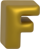 F metallic inflate balloon style alphabet png