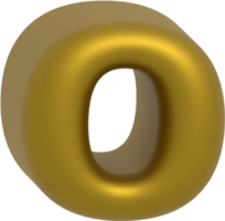 O metallic inflate balloon style alphabet png