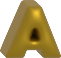 A metallic inflate balloon style alphabet png