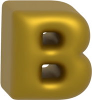 B metallic inflate balloon style alphabet png