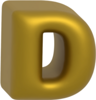 D metallic inflate balloon style alphabet png