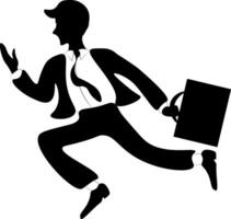 Business running man illustration. A man in a business suit with a tie and a briefcase runs to an important meeting. Life is filled with ideas. Your ideas can change the whole world vector