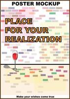 Mockup poster with colored separate wall bricks. You may use for any design and advertising, also in restaurants, cafes, bars, clubs, same as in any business trade and games or technology, films etc vector