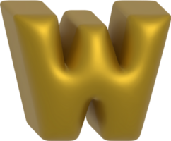 w métallique gonfler ballon style alphabet png