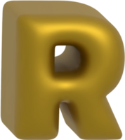 R metallic inflate balloon style alphabet png
