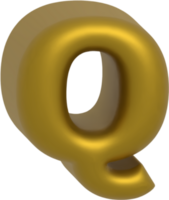 q métallique gonfler ballon style alphabet png