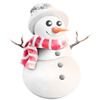 Smiling snowman in the snow png