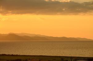 sunset view of the mountains in Cyprus in winter 1 photo