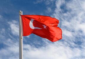 Turkey flag against the spring sky 1 photo