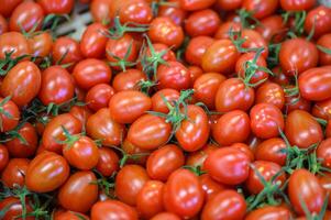 Cherry tomatoes in a box in a store in Cyprus 2 photo