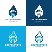 Drop Shipping Business Logo design modern minimal collection vector