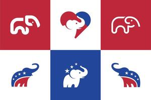 Elephant creative Logo design collections Republic American star election vector