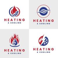 Heating and Cooling Logo design creative modern collection HVAC Solutions vector