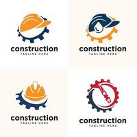 construcción trabajador logo diseño colección industrial creativo moderno concepto vector