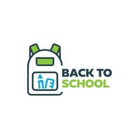 Back to school backpack logo design creative modern minimal concept vector