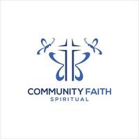 Community faith spirituality logo design creative modern concept vector