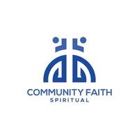 Community faith spirituality logo design creative modern concept vector