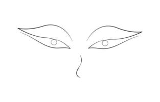 Human eye Continuous single line art drawing vector