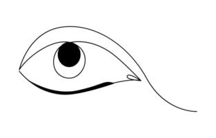 Human eye Continuous single line art drawing vector