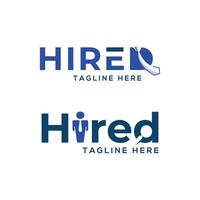 Hired Logo design text based creative modern template we are hiring recruitment vector