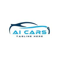 Ai Car logo creative modern minimal design concept automotive technology electric car vector