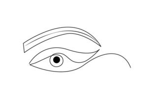 Human eye Continuous single line art drawing vector
