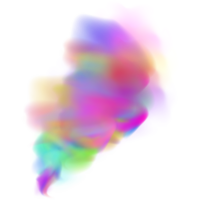 a explosão do colorida fumaça nuvens.multicolor névoa com azul e amarelo partículas.explosões do cor pó. png