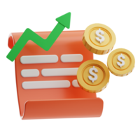 dollar growth business illustration 3d png