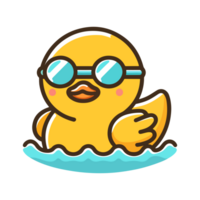 linda Pato vistiendo nadando gafas de protección dibujos animados icono personaje png