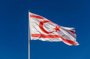 North Cyprus flag on a sunny winter day 1 photo