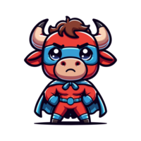 cute bull hero cartoon icon character png