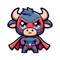 cute bull hero cartoon icon character png