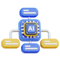 ai artificial inteligência algoritmo ícone 3d Projeto png