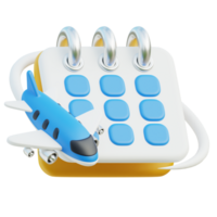 viaje calendario icono 3d diseño png