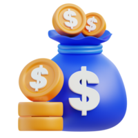 Money Bag Icon 3D Design png