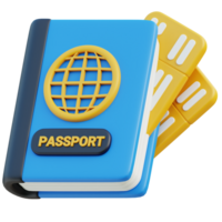 pasaporte icono 3d diseño png