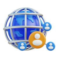 Business Networking Icon 3D Design png