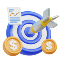 Business Target Icon 3D Design png