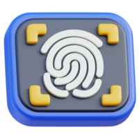 AI Fingerprint Icon 3D Design png