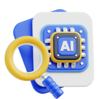 AI Research Icon 3D Design png