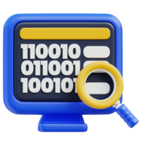 AI Binary Code Icon 3D Design png