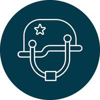 Helmet Line Circle Icon Design vector