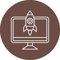 Launching Line Circle Icon Design vector