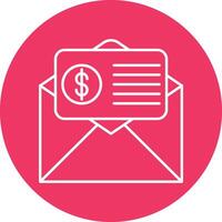 Paycheck Line Circle Icon Design vector