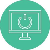 Monitor Screen Line Circle Icon Design vector